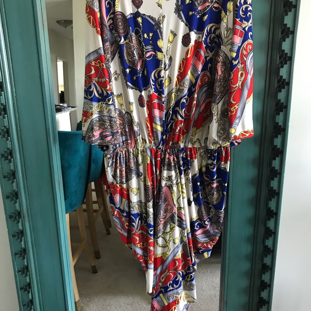 Plus size Baroque Chain Print Dress